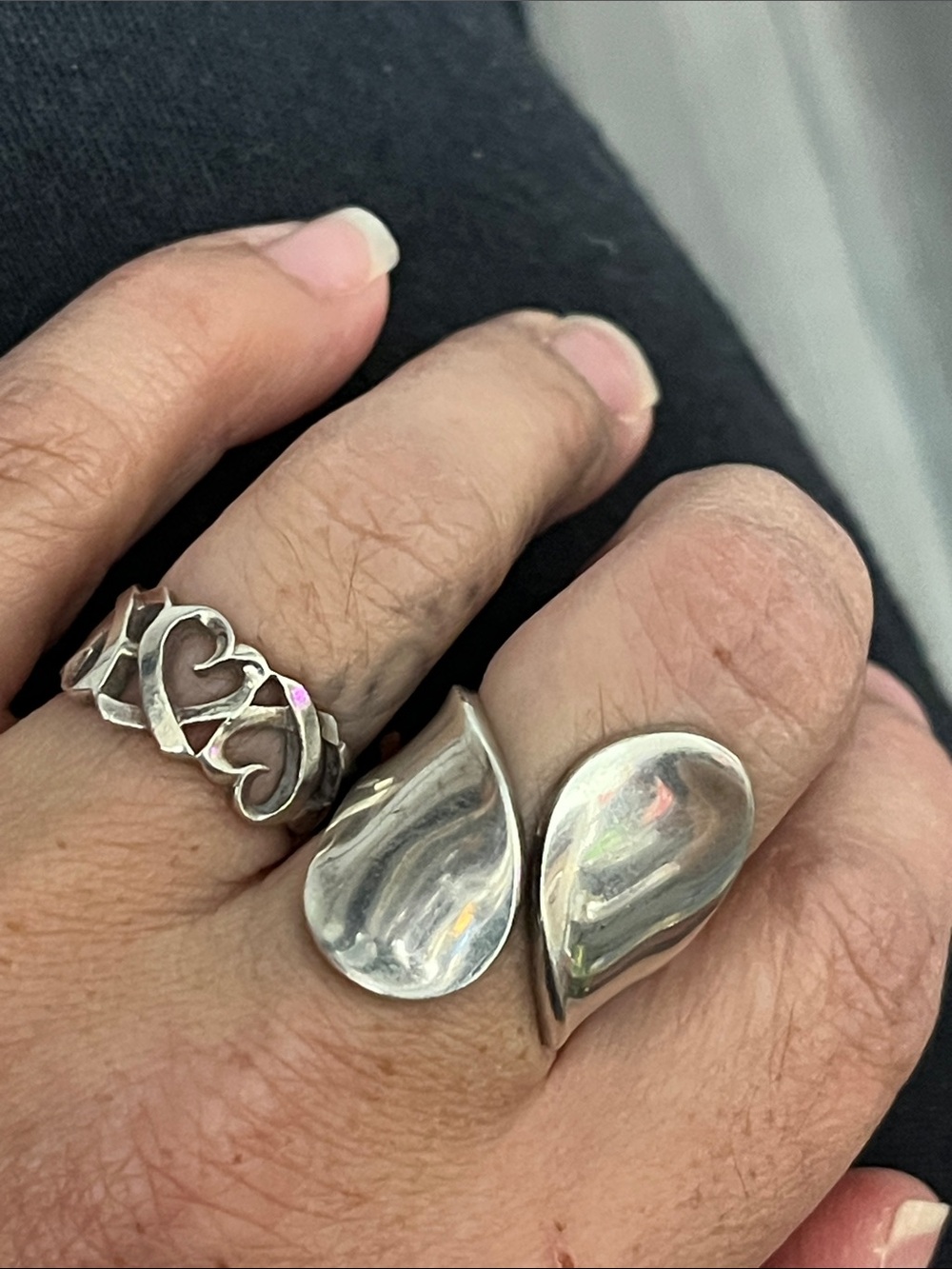 Artisan 950 Silver “Teardrop” Wrap Ring